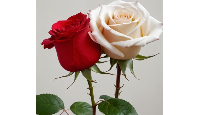 vörös és fehér rózsa
